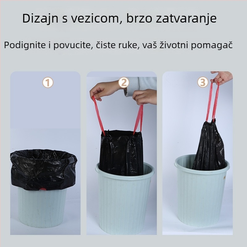 Vreće za smeće sa šnurlom, za kućnu upotrebu, debele, u roli, srednjih i velikih dimenzija