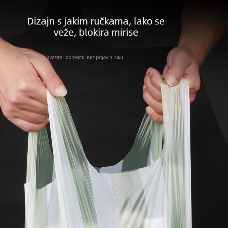 Meiliya vrećice za otpad u stilu veste, otvaranje bez korištenja ruku, kućanstvo, jednokratne, debele, prijenosne plastične vrećice