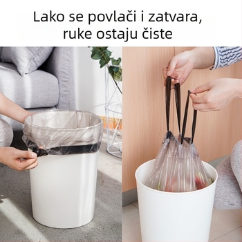 Srednje čvrste vreće za kućni otpad sa šnurlom, ručna upotreba, 45 × 50 cm
