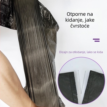 Torbe za smeće s šnurom, s mirisom limuna, debele, otporne na kidanje, crne, za kupaonicu, kućno čišćenje, ekonomsko pakiranje, protiv mirisa