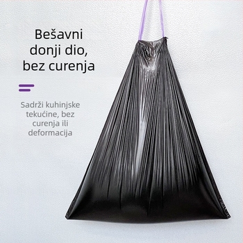 Torbe za smeće s šnurom, s mirisom limuna, debele, otporne na kidanje, crne, za kupaonicu, kućno čišćenje, ekonomsko pakiranje, protiv mirisa