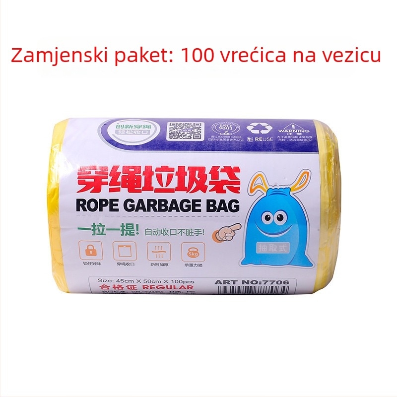 Bright and Clean vrećice za otpad sa šnurlom, debele, otporne na kidanje, za kućno odvajanje otpada