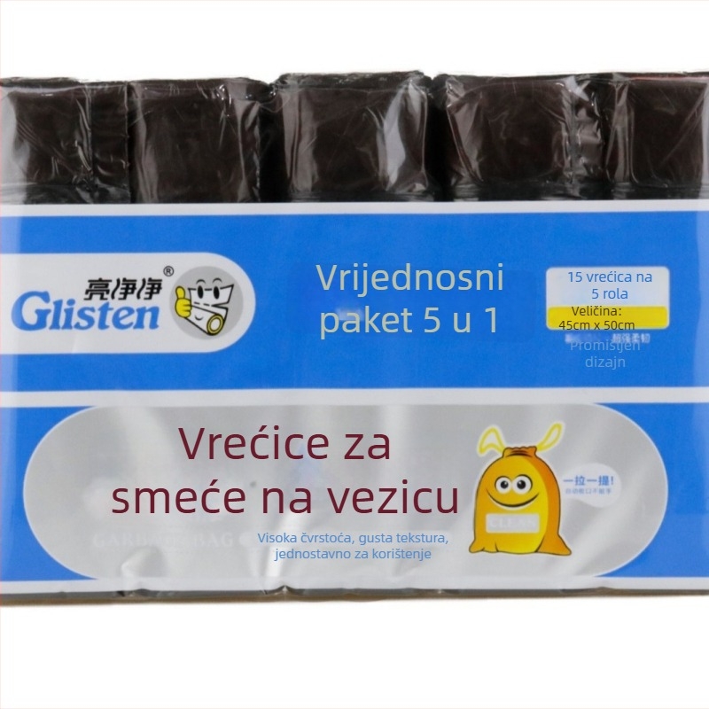 Bright and Clean vrećice za otpad sa šnurlom, debele, otporne na kidanje, za kućno odvajanje otpada