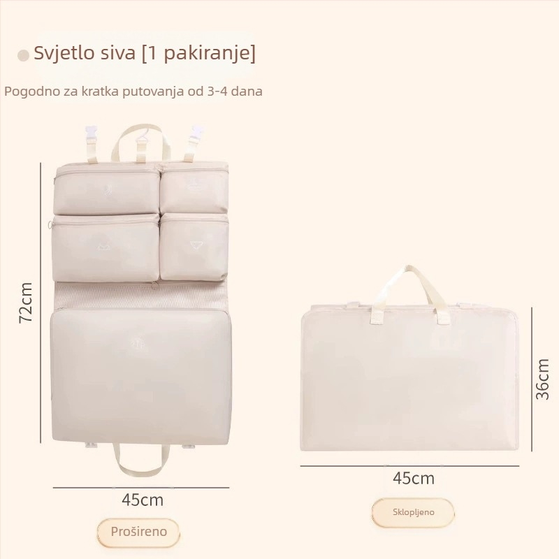 7-u-1 putna torba za organizaciju prtljage, razvrstavanje odjeće, donjeg rublja i intimnih predmeta