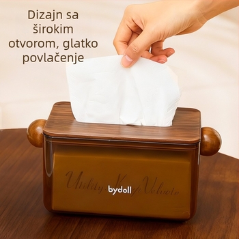 Kutija za maramice za dnevni boravak i spavaću sobu, antikni stil, stolni držač za maramice s opružnim mehanizmom, elegantan luksuzan izgled