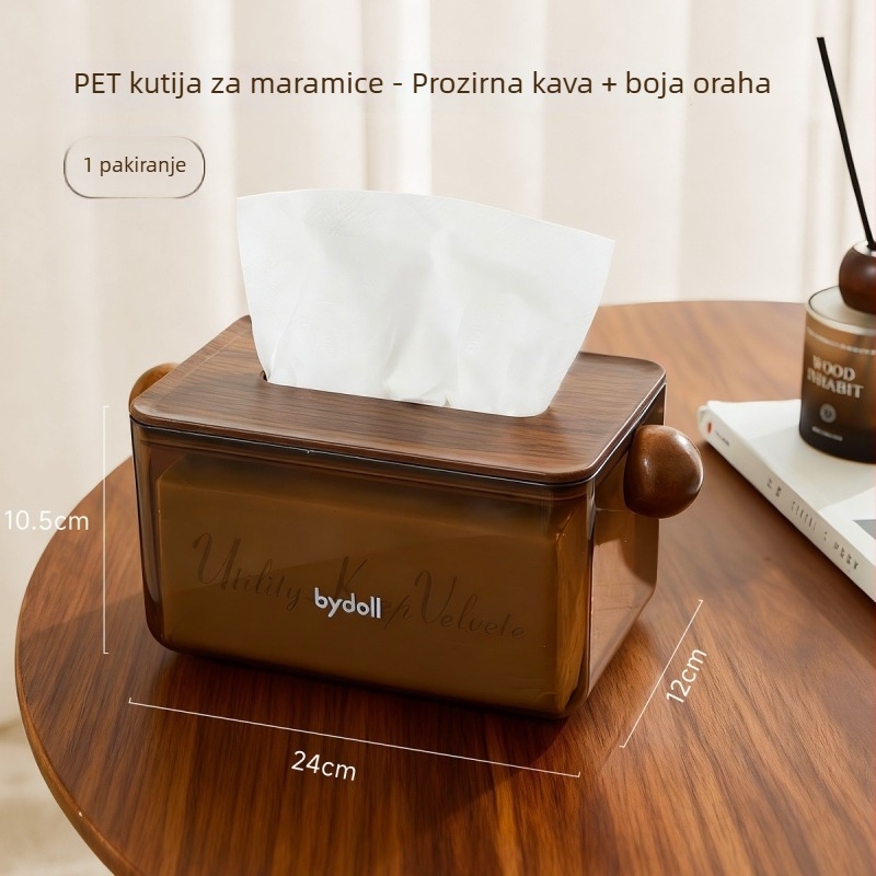 Kutija za maramice za dnevni boravak i spavaću sobu, antikni stil, stolni držač za maramice s opružnim mehanizmom, elegantan luksuzan izgled