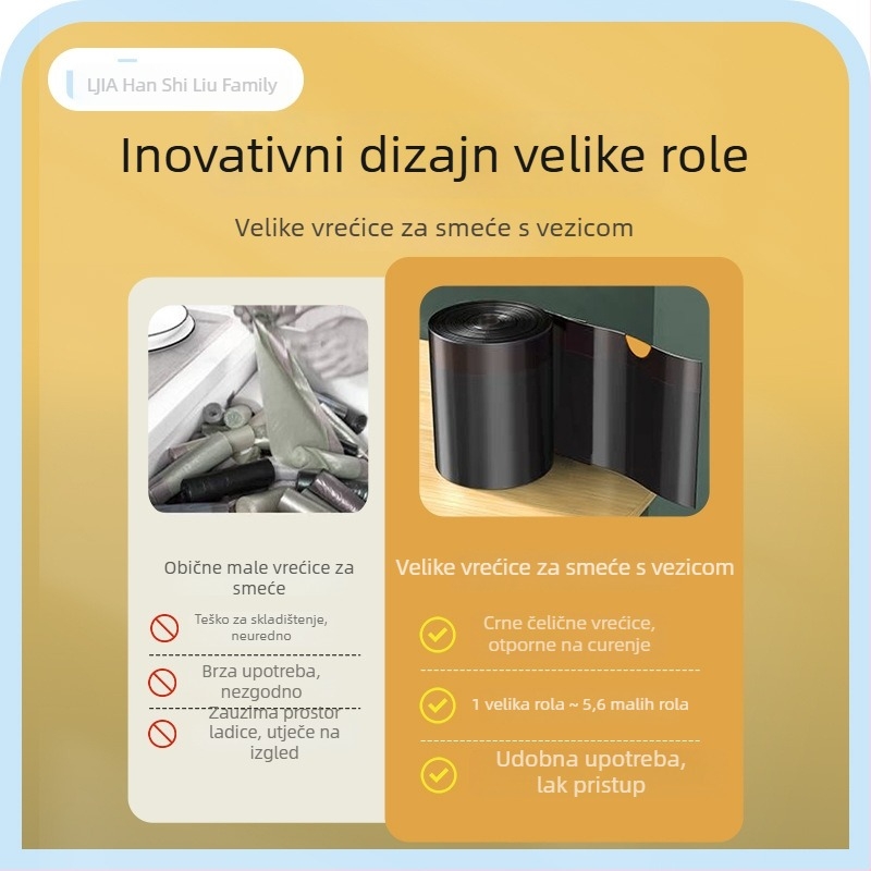 Domaće vrećice za otpad sa šnuralom, debele, velike kapacitete, biorazgradive, jednokratne