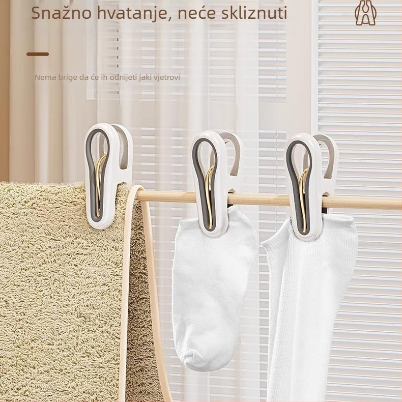 Plastične štipaljke za sušenje odjeće, otporne na vjetar, za unutarnju i vanjsku upotrebu, za vješanje na šipu i deke.