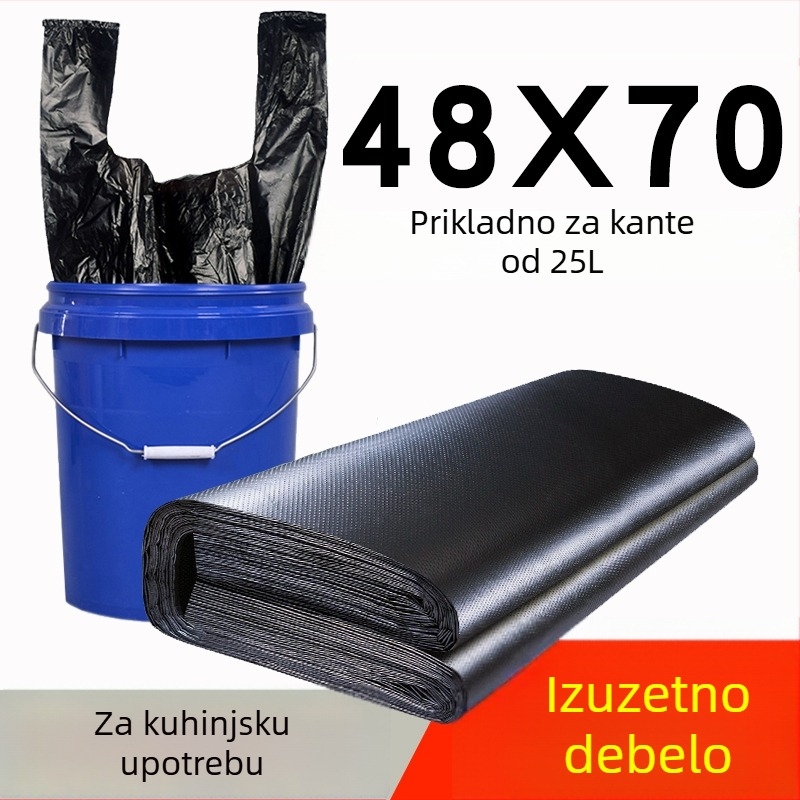 Kućne vreće za smeće, debeli, ekstra velike veličine, za kuhinjski otpad, WC i kupaonicu, vanjska upotreba, HDPE