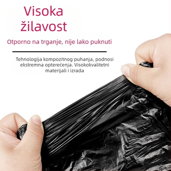 Teške crne vreće za smeće, velike, s ručkama, ekstra debele, plastične vreće za kuhinjske otpatke, paket od 100 komada, za kućnu i studentsku upotrebu