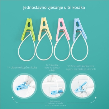 Plastični klipsi za sušenje odjeće s lancem, otporni na vjetar, bez tragova na odjeći, za ručnike i čarape, putni klip, set od 15 kom.