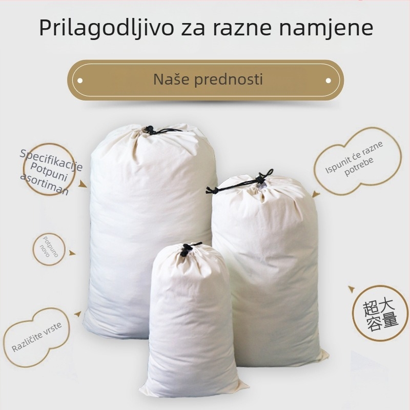 Velika platnena vreća za pohranu s vezicom, otporna na prašinu za odjeću i ćebad