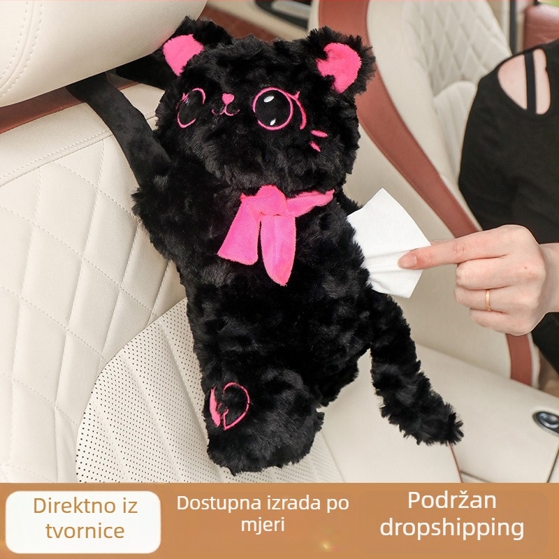 Plišani držač kutije za maramice za auto, visi uz stražnje sjedalo, sladak dizajn