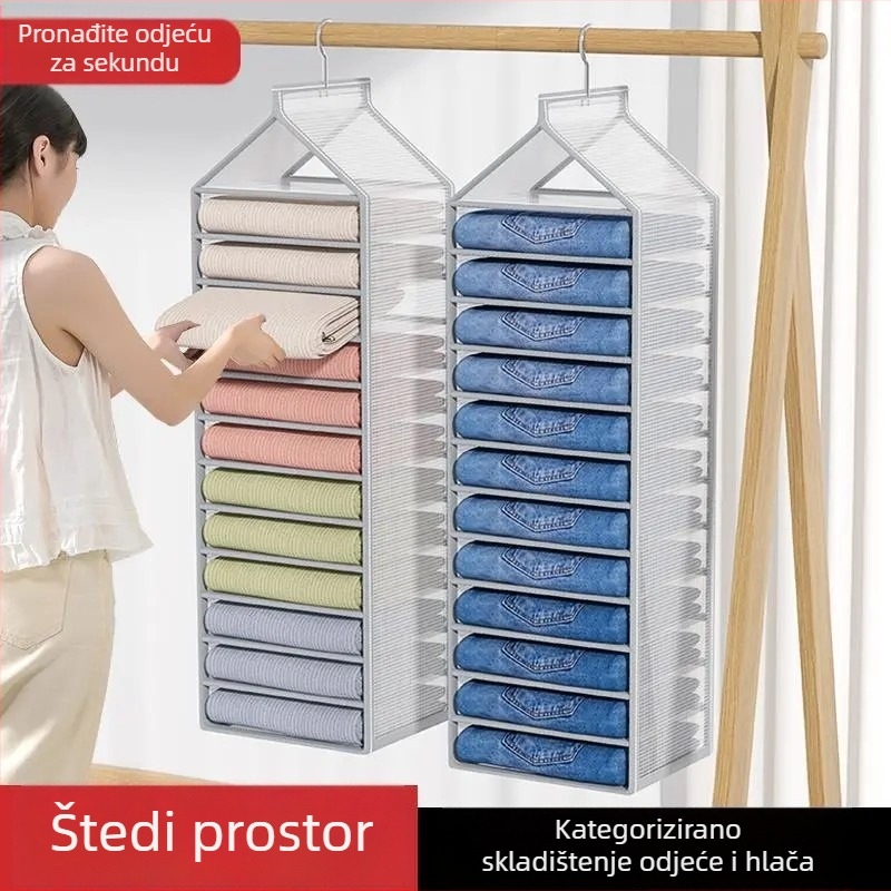 Ujačani višeslojni viseći organizator garderobe za odjeću i donje rublje