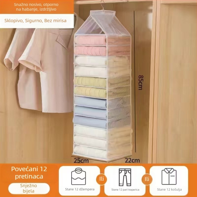 Ujačani višeslojni viseći organizator garderobe za odjeću i donje rublje