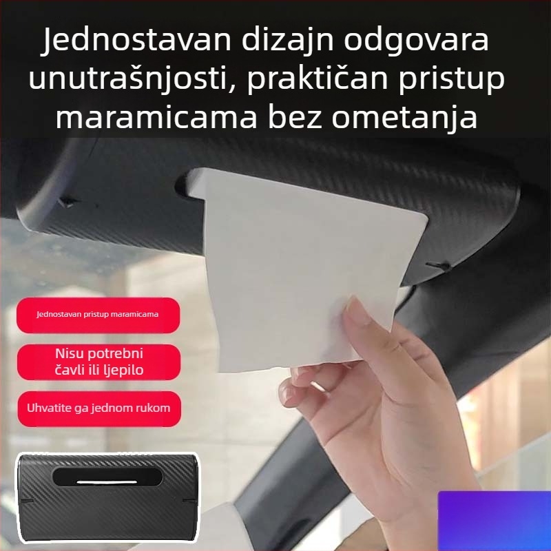 Kutija za maramice za automobil sa sjenilom, kreativna višefunkcionalna kutija za auto i dom