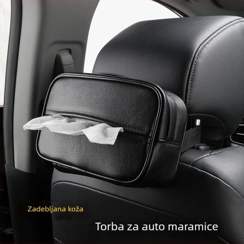 Kožna kutija za maramice za automobil, držač naslona za ruku, debeli dizajn