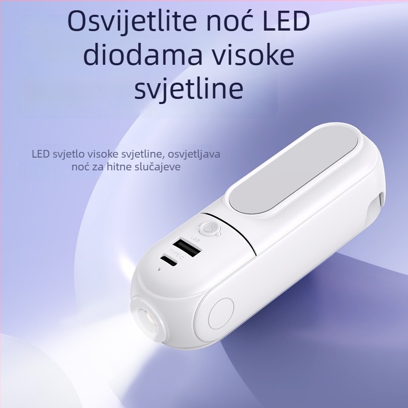 2025 nova ručna mini ventilator, USB, za vanjsku upotrebu, višenamjenski, sklopivi i prijenosni, uz ogledalo