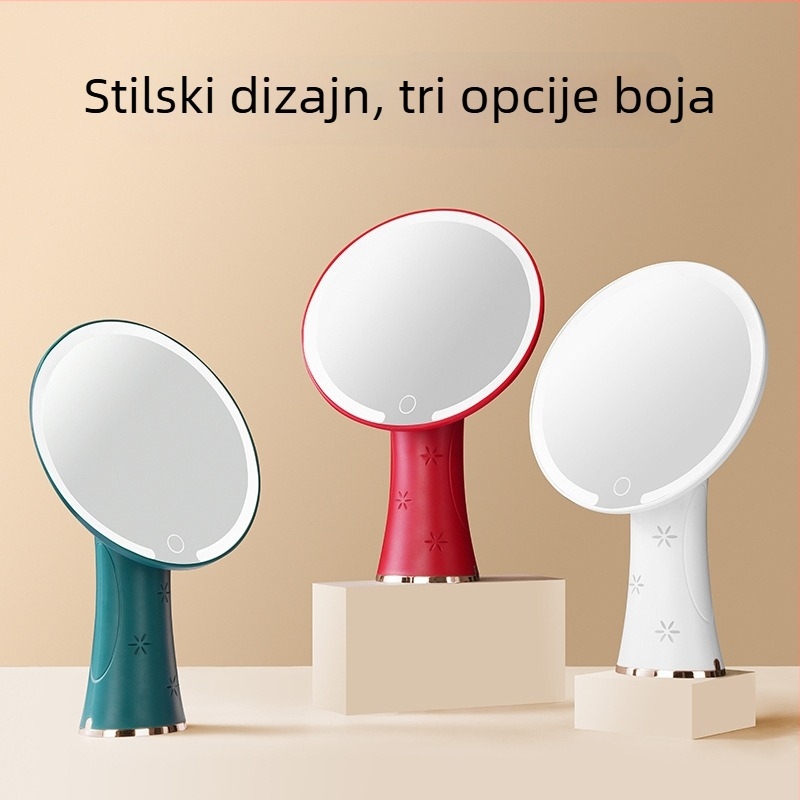LED ogledalo za makeup s osvjetljenjem, punjivo stolno ogledalo za dom, inteligentan i kreativan dizajn