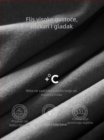 2024 nova dvostruka Derong fleece muška kratka majica s okruglim izrezom, topla, uski kroj za jesen i zimu