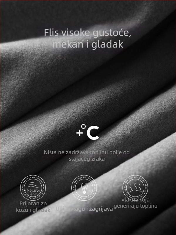2024 nova dvostruka Derong fleece muška kratka majica s okruglim izrezom, topla, uski kroj za jesen i zimu