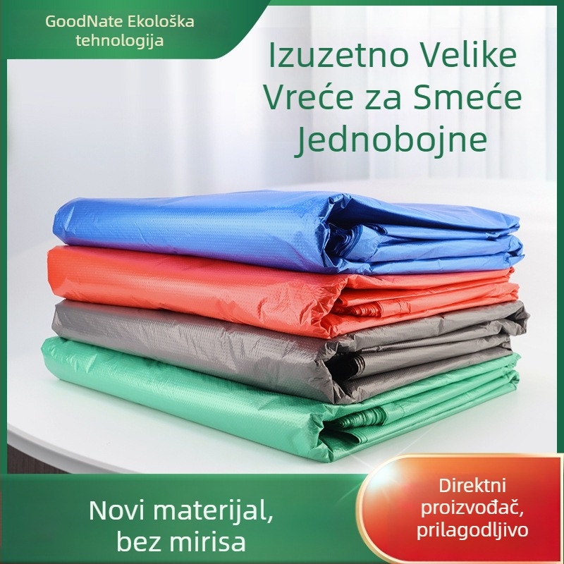 Velike debele neotiskane vreće za razvrstavanje otpada, crvene, zelene, sive i plave, PE plastične vreće