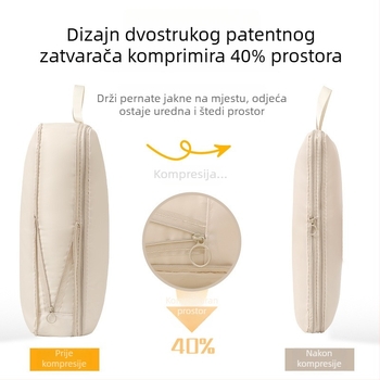 Putni kompresijski kubasti organizator od poliester materijala – za odjeću, donje rublje i kozmetiku, višenamjenski