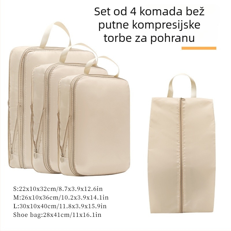 Putni kompresijski kubasti organizator od poliester materijala – za odjeću, donje rublje i kozmetiku, višenamjenski