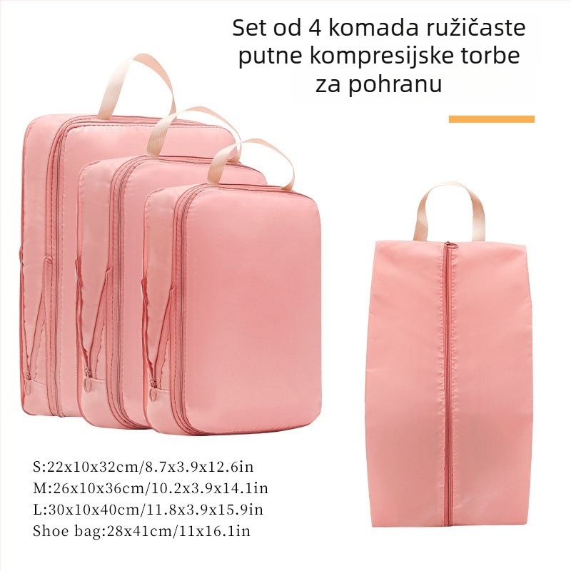 Putni kompresijski kubasti organizator od poliester materijala – za odjeću, donje rublje i kozmetiku, višenamjenski