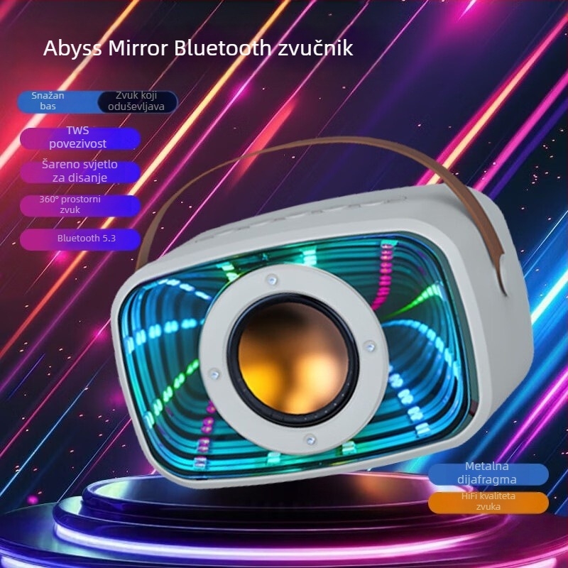 W20 svemirski Bluetooth zvučnik s Abyss ogledalom, viseći dizajn i šareni svjetlosni efekti