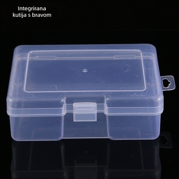 Integrirana prozirna PP plastična kutija s kopčom, pravokutnog oblika za DIY igre, građevne blokove, karton i uredske potrepštine