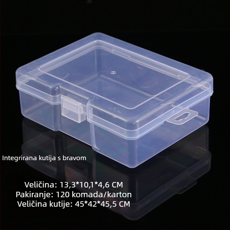 Integrirana prozirna PP plastična kutija s kopčom, pravokutnog oblika za DIY igre, građevne blokove, karton i uredske potrepštine