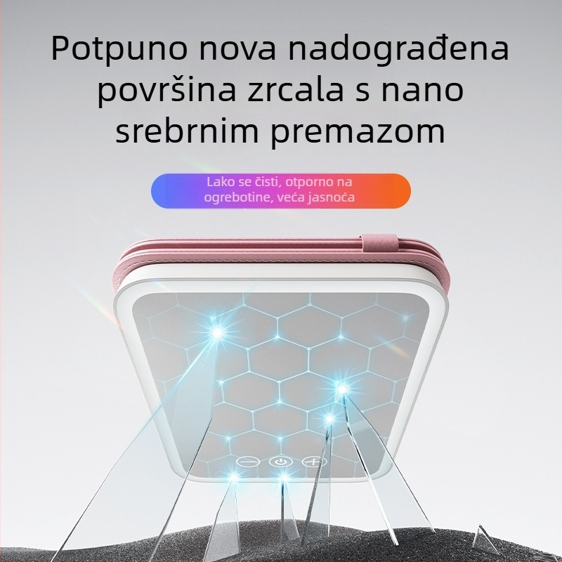 Stolno LED ogledalo za šminkanje s preklopnim dizajnom, HD, kompaktno i prenosno za studentski dom