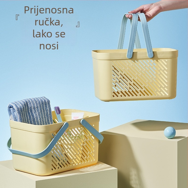 Plavi koš za kupaonicu s odvodnjavanjem – plastični organizator za kupaonicu i dom učenika
