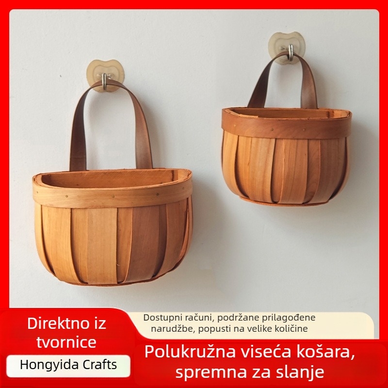 Pletena košara za pohranu đumbira i češnjaka, kuhinjski zidni organizator