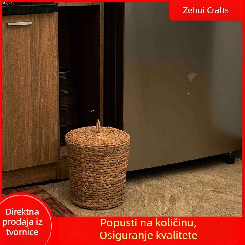 Velika tkana košara za pohranu s poklopcem, za odjeću i rublje