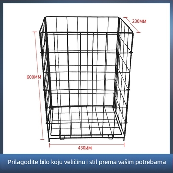 Koš za rublje od zavarenog željeznog žičanog mrežastog materijala, moderan minimalistički dizajn za dom, model ZL-106