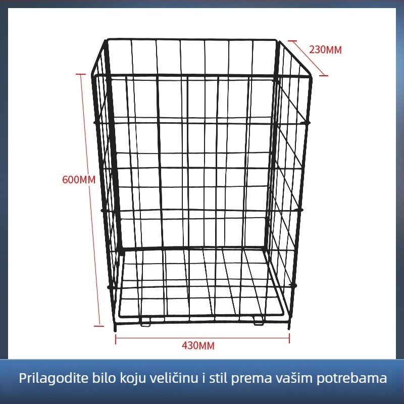 Koš za rublje od zavarenog željeznog žičanog mrežastog materijala, moderan minimalistički dizajn za dom, model ZL-106