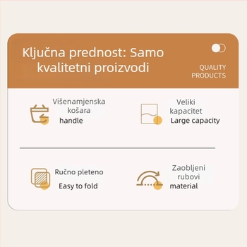 Ručni pleteni koš za voće i jaja, košara za kupovinu i dar