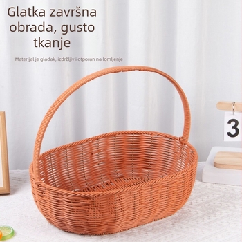 Ručni pleteni koš za voće i jaja, košara za kupovinu i dar