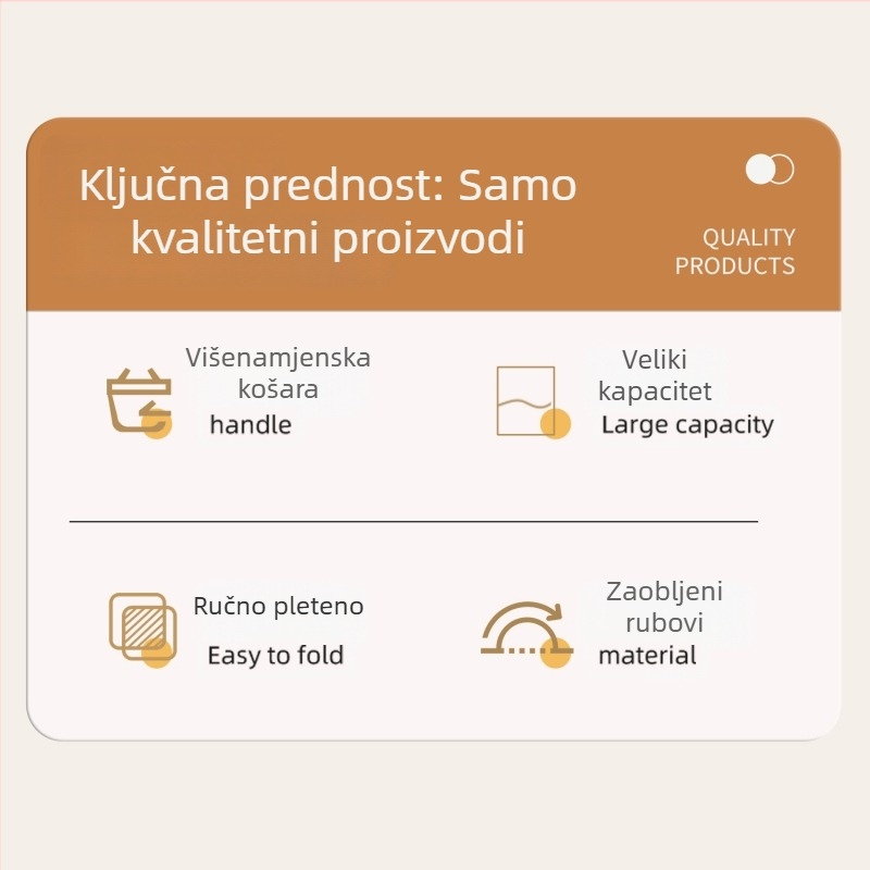 Ručni pleteni koš za voće i jaja, košara za kupovinu i dar
