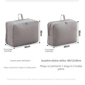 Sklopiva torba za pohranu jakne s perjem, velika kapaciteta, pogodna za dom i putovanja