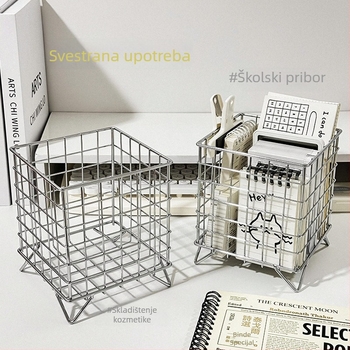 Organizator stola u Ins stilu za studentske domove i ured – metalna košara za pohranu