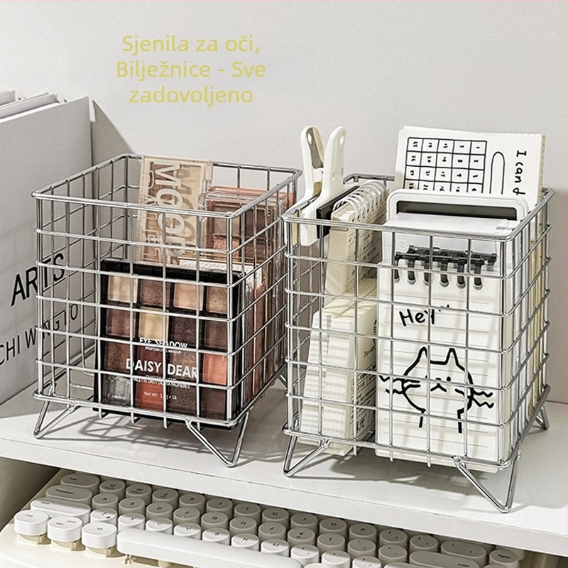 Organizator stola u Ins stilu za studentske domove i ured – metalna košara za pohranu