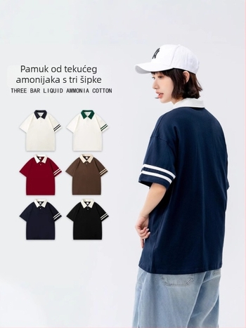 Ljetna pamučna polo majica 2024 - unisex, udoban kroj, kratkih rukava, dizajn blok boja