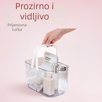 Ručna košarica za kupaonicu, PET plast, bijela, model 501