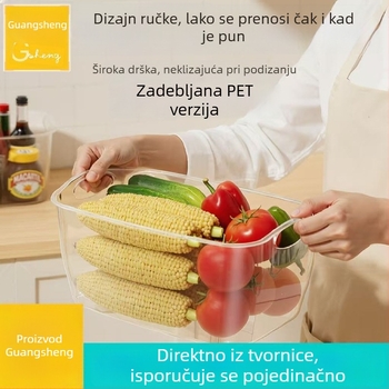 Kutija za skladištenje hladnjaka, prijenosni kuhinjski organizator, velika prozirna kutija za kućnu uporabu