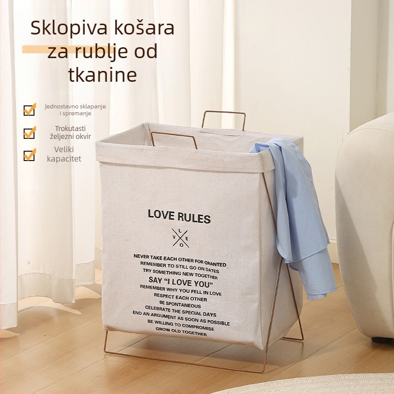 Sklopiva košara od tkanine za prljavu odjeću, velika zapremina, pogodna za dom ili kupaonicu