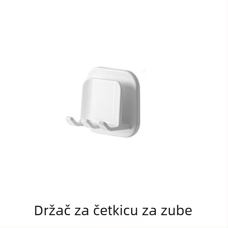 Držač četkice za zube za zid s dvije odjeljke, bez bušenja