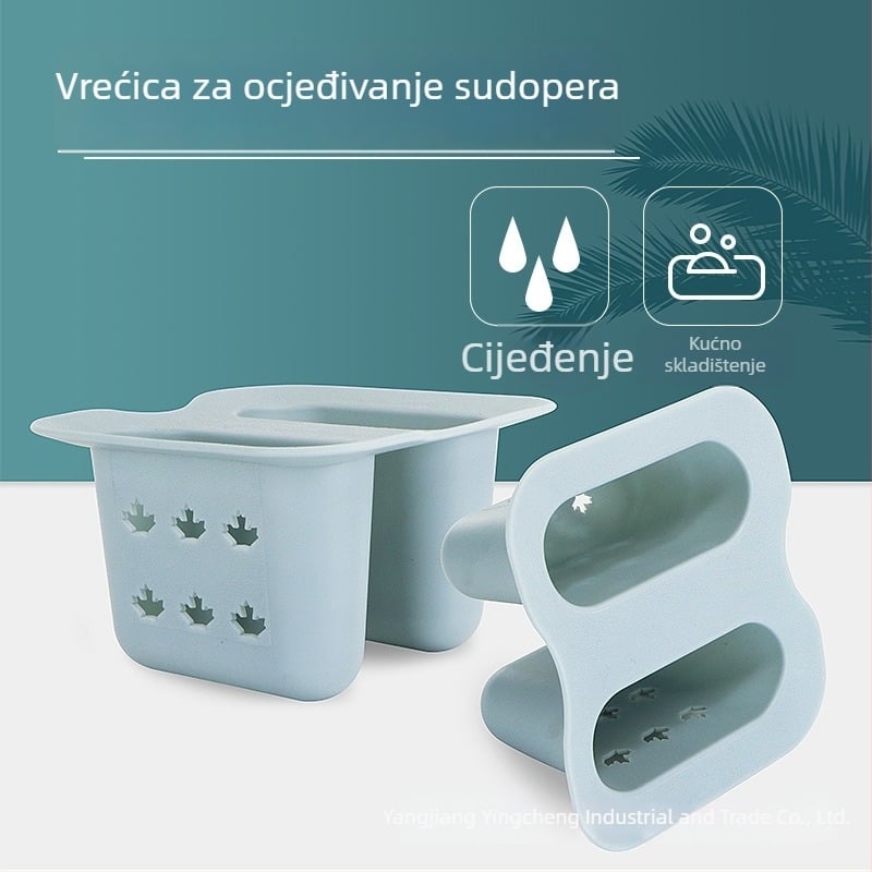 Odvodni stalak za sudoperu i viseći držač za krpe i sunđere – plava, 17×16.5×9 cm